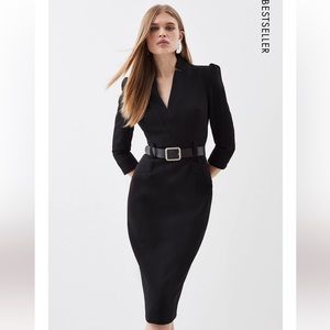 Karen Millen Forever Belted Midi Dress Size 12